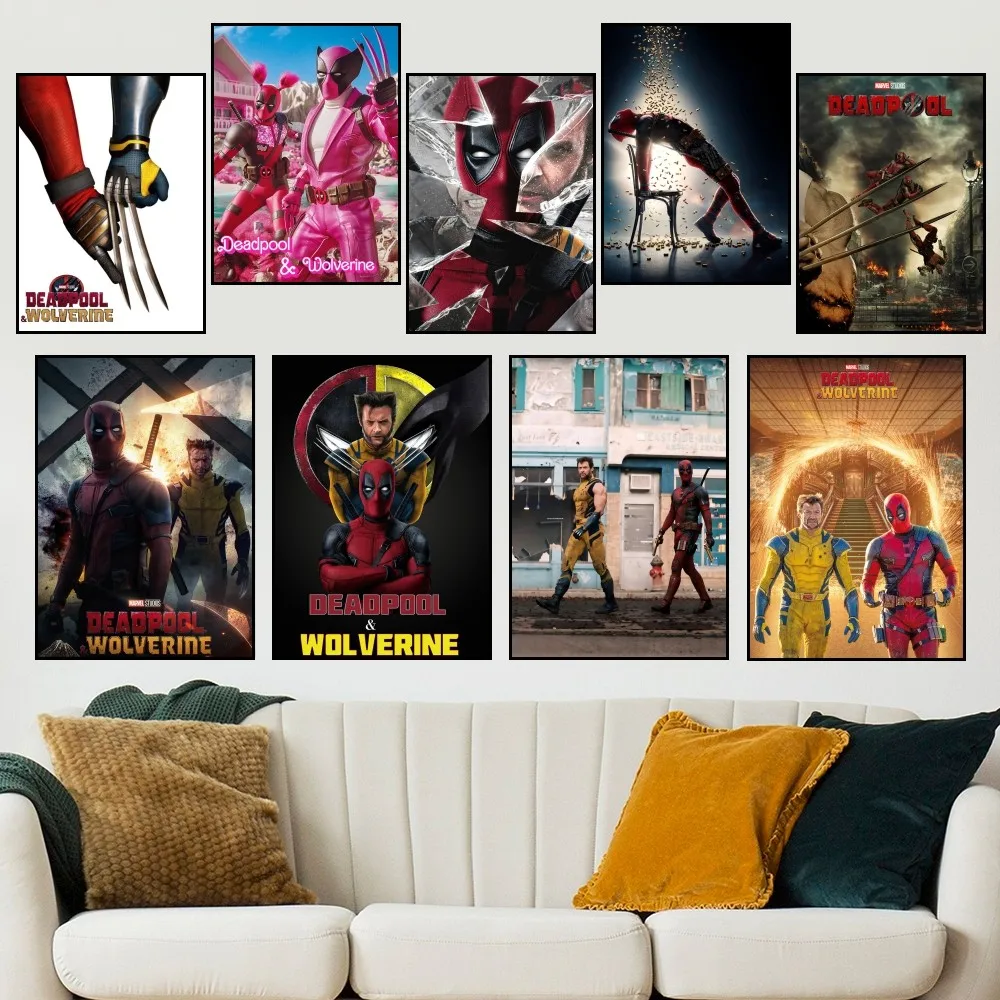 BEAST KINGDOM Marvel D-Deadpool Wolverine P Poster Small Prints Room Wall Sticker Wall Painting Bedroom Living Office