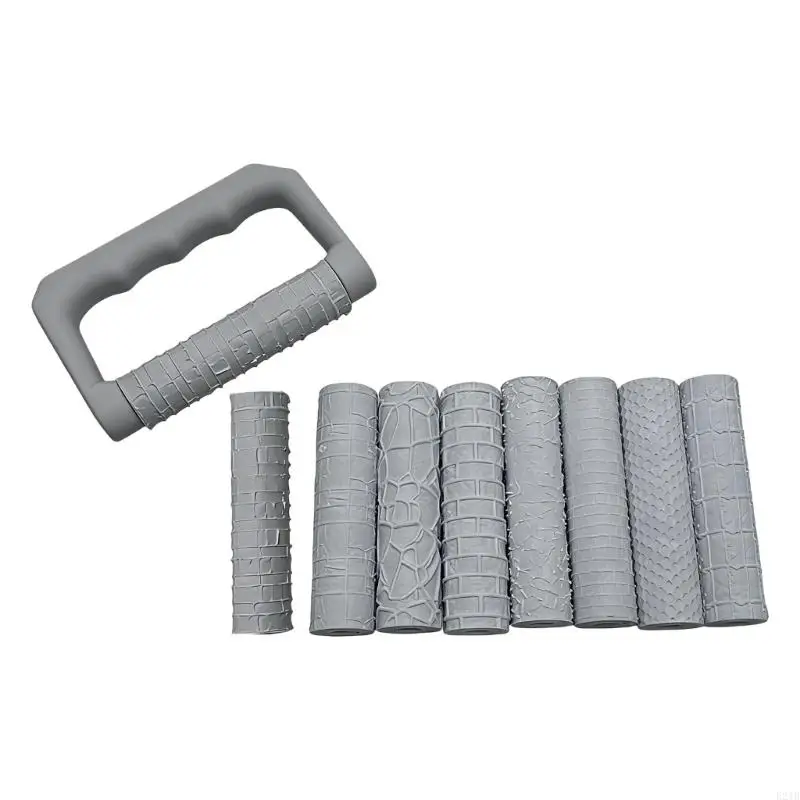

Pack of 9 Multi Pattern 3D Printed Clay Rollers Set With 8 Wheel & 1 Handle