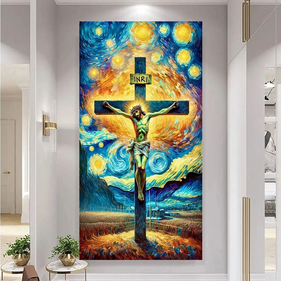 

Ван Гог Звездное Небо Иисус Алмазная Картина Новый Diy Алмазное Искусство Мозаика Ювелирные Изделия Наборы Вышивки Крестом Мозаика Картина Домашний Декор