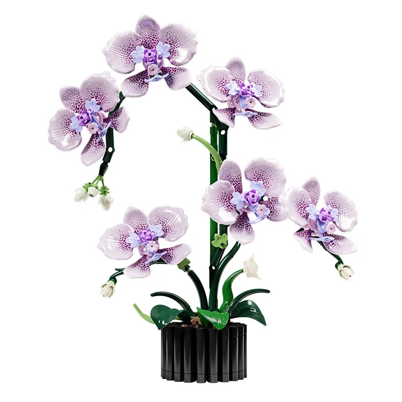 Sztuczne kwiaty Klocki konstrukcyjne Orchidee Rośliny doniczkowe Małe elementy MOC Klocki do składania Model Ozdoby Zabawki DIY dla dziewczynek Prezenty