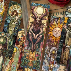 30pcs tarot bookmarks painted glass textured decorative office supplies student reading book labeling creative gift message card