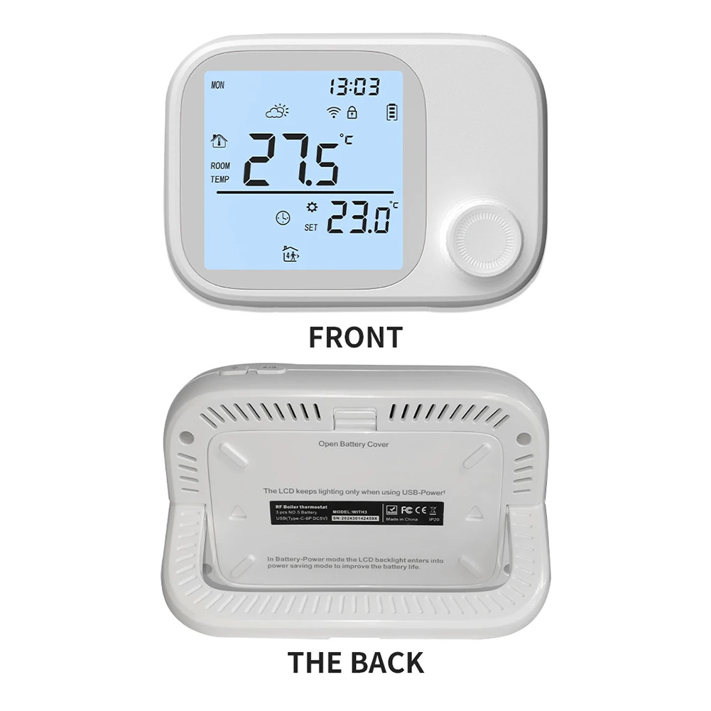 For Smart WiFi-Controlled Wall-Mounted Boiler Thermostat Supporting Weekly Programming and Anti-Freeze Protection