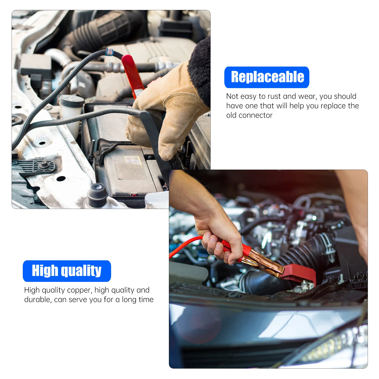 

1 пара латунных клеммных наконечников, утолщенные, прочные, для кабелей, с надежным соединением, для использования в автомобиле, автомобильные принадлежности