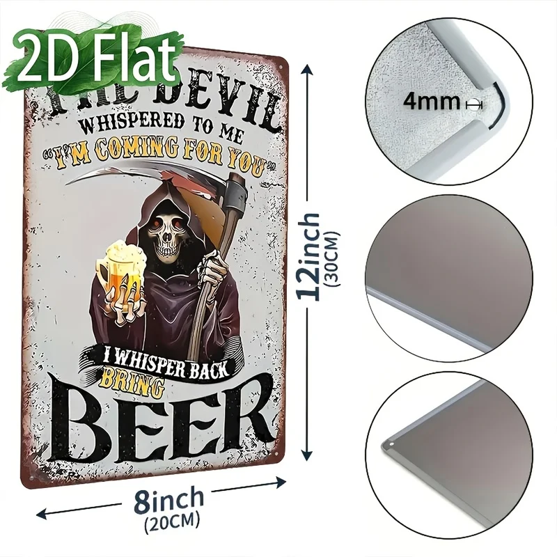 2D Flat 1pc Metal Sign, Vintage Strike Wall Plaque, Weatherproof Rust Resistant Indoor Outdoor Hanging Decor for Patio Backyard