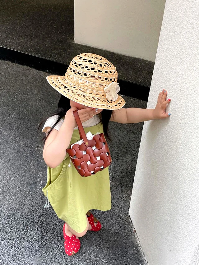 spring-summer-new-handmade-floral-hollow-out-straw-hat-children's-versatile-daily-accessory-ideal-for-photoshoots-and-vacations
