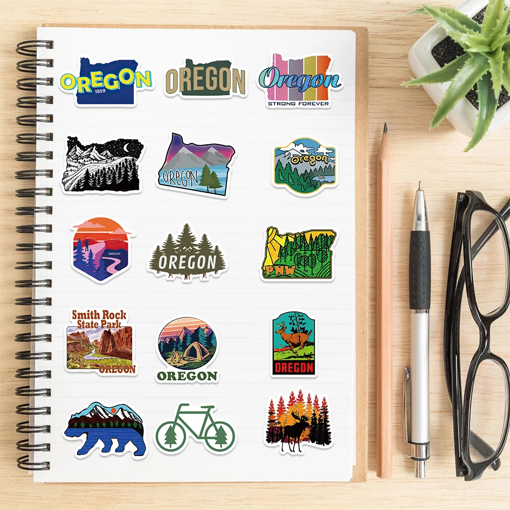 50PCS Oregon Scrapbook Stickers DIY Diary Laptop Luggage Skateboard Graffiti Decal Fun Stylish Classic Toys