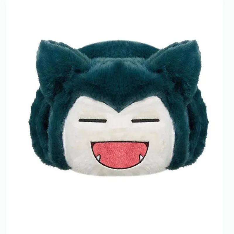 Cappello da snorlax del fumetto Cappello di peluche caldo e carino Protezione per le orecchie invernale resistente al freddo Nuova bambola periferica Copricapo caldo e morbido Regalo per bambini