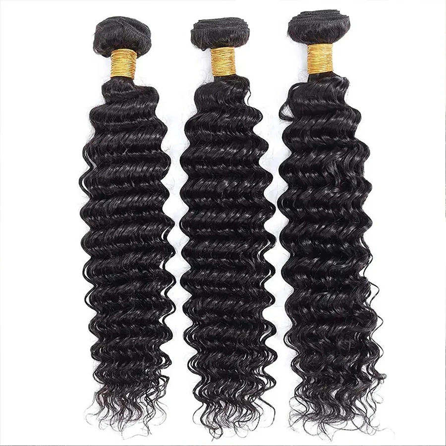 Raw Human Hair Bundles Loose Deep Wave Virgin Remy Hair Extensions for Women Sew in Quick Weave Bundle 3/4 Bundles