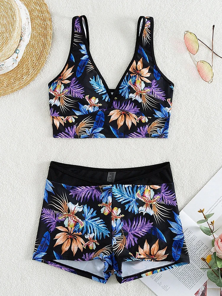 VigoBreviya 2024 Print Strapped Swimwear Women Sexy High Waist Shorts Bikini Set Swimsuit Summer Push UP Beach Bathing Suit