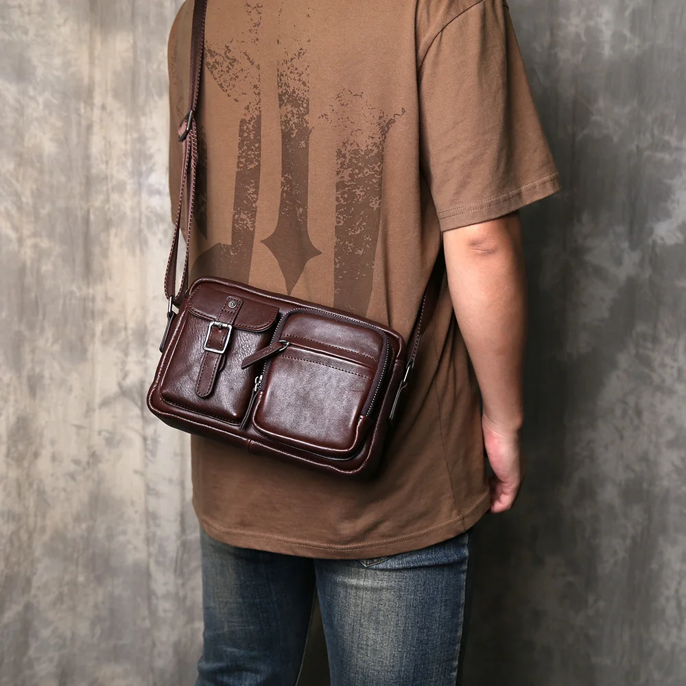 

Мужская деловая сумка из натуральной кожи растительного дубления с верхним слоем из воловьей кожи, модная сумка почтальона в стиле ретро