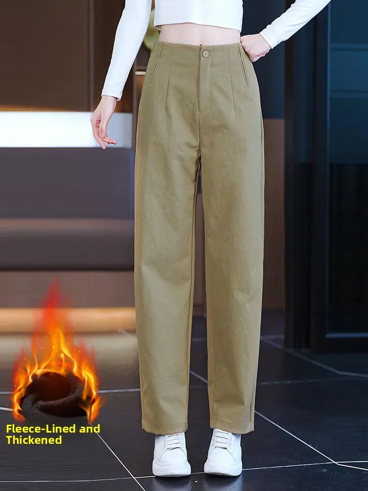 กางเกงลำลองเอวสูงทรงตรง ผู้หญิง แฟชั่น ผ้าไม่ยับ รุ่นใหม่ ฤดูใบไม้ร่วง 2025 สไตล์ลำลอง