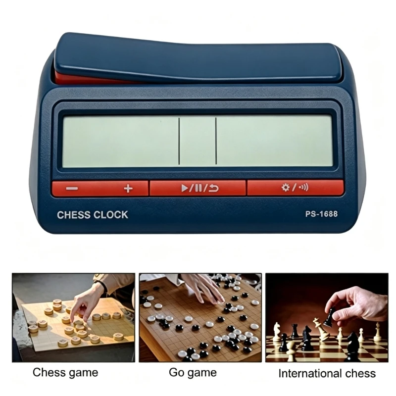 Two-Player Chesses Clock with Upper Turn Control, Digital Displays, and Increasing or Decreasing Timing for Practice and Go 69HD