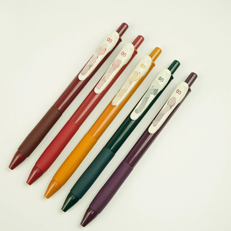 Point stone Press color gel pen high color value 0.5 bullet student water pen retro color quick-drying DS-099 Glass pen