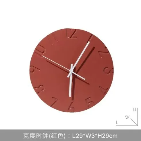 Nordic Creative Wall Clock - Simple Mute Quartz Movement - Factory Wholesale Sand Stone Design Available in Multiple Colors for view 3