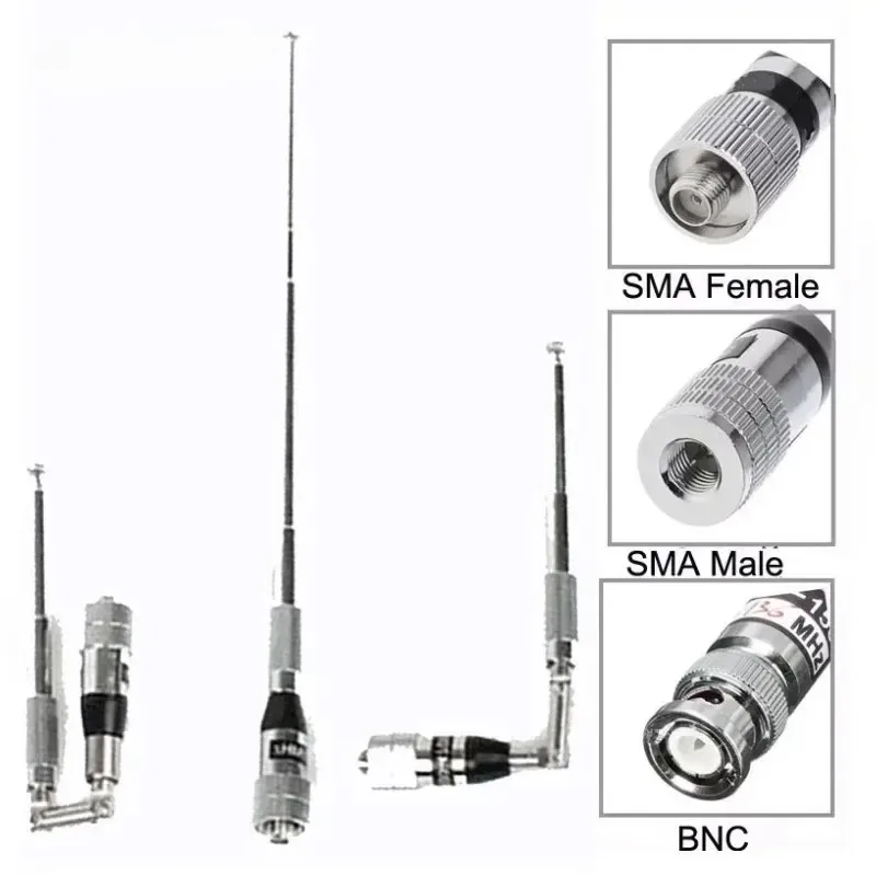 

Scalable Dual Band 118-136MHz Whip Telescopic Airband Antenna SMA Male/ Female/BNC for Two Way Radio Receiver Aviation Frequency
