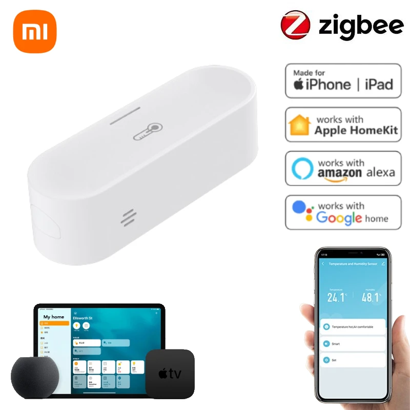 

Xiaomi HomeKit Tuya ZigBee Temperature And Humidity Sensor Smart Home Indoor Hygrometer Controller Works Smart Life Alexa Google