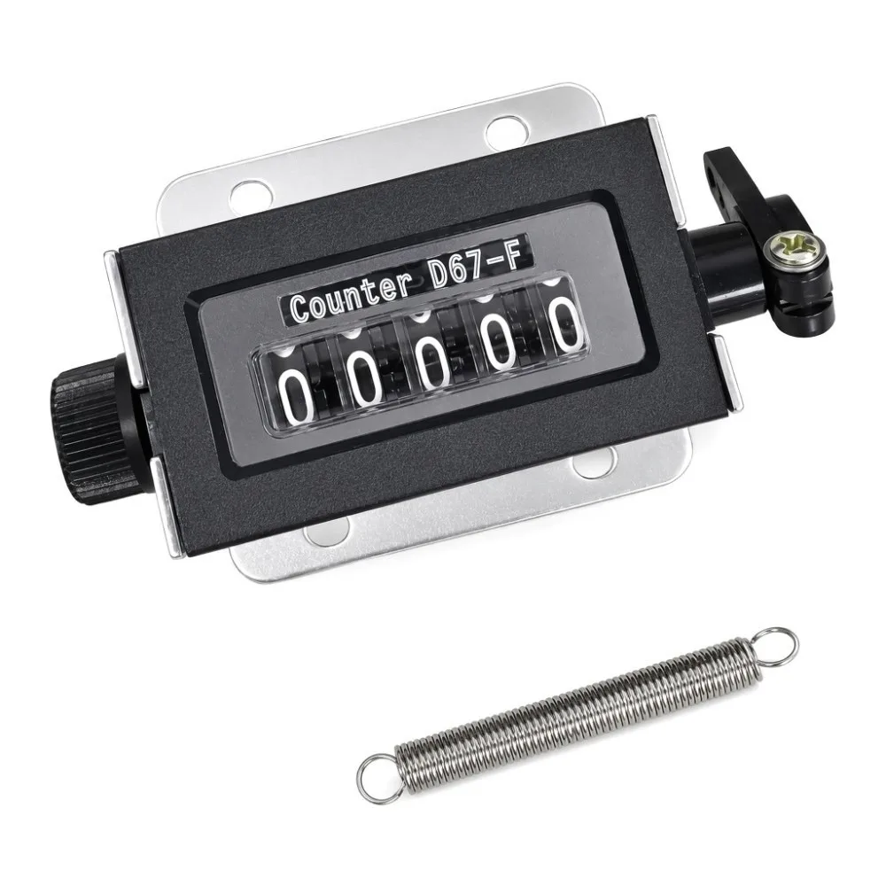 5 Digit Mechanical Counter Spring Loaded 0-99999 Range Pull Stroke Clicker Manual Pull Manual Tally Counter Industrial Use