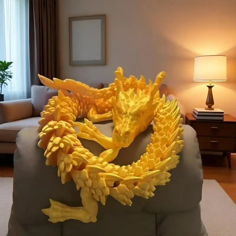 Extra Large 110cm 3D Printed Dragon Model Creative Joint Movable Desktop Figurer Kids Adult Xmas New Year Gift Cosplay Accessory