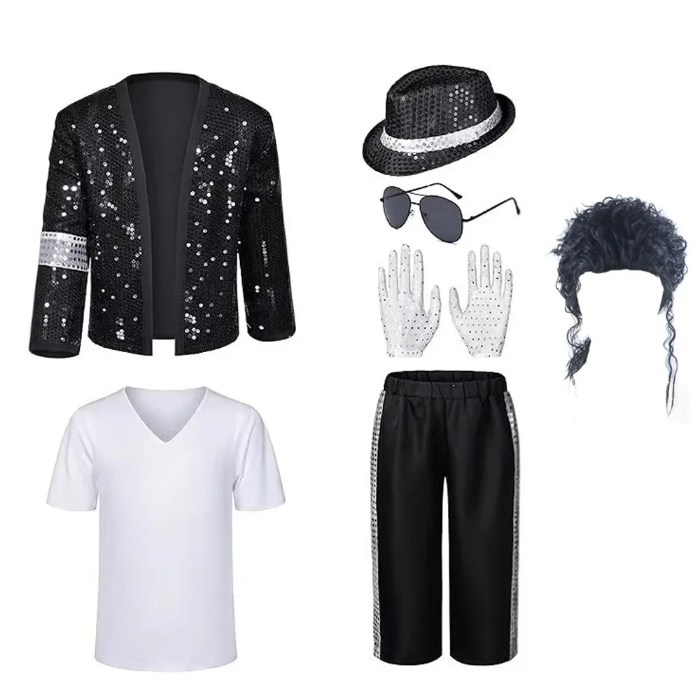 2026 Vêtements pour garçons, ensemble pantalon à manches longues Michael Jackson, costume de danse Michael MJ pour enfants