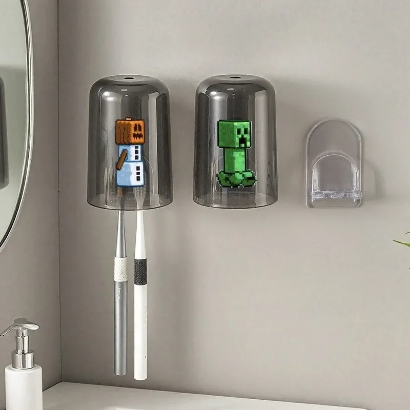 ماين كرافت الزاحف أكواب مياه بلاستيكية للأطفال كأس غسول الفم لعبة الحمام أكواب الأسنان كوب فرشاة الأسنان مع أصحاب الملحقات