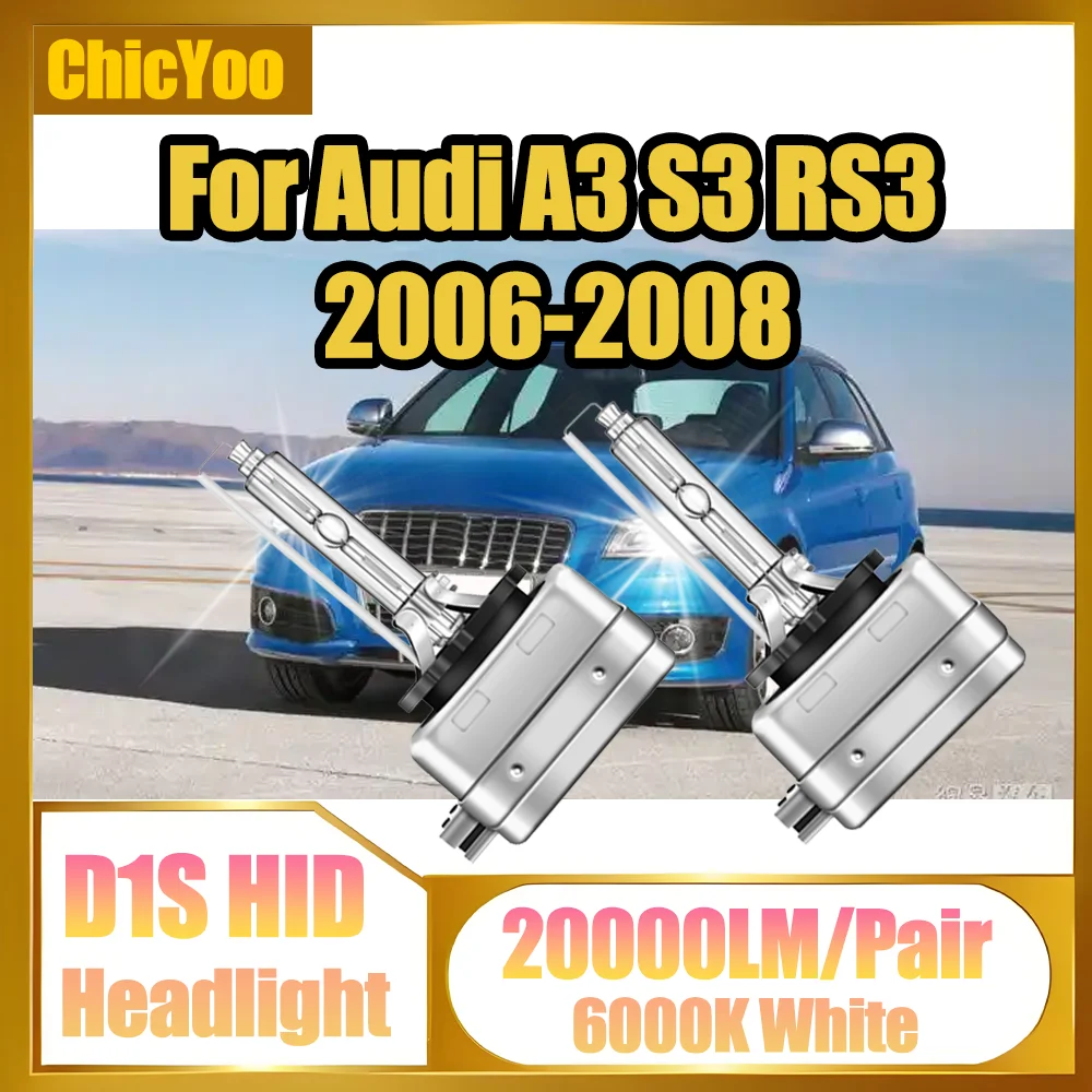 D1S HID Xenon Headlamp Bulbs Car Front Lights 35W 20000LM Canbus LED Headlights 6000K Super White For Audi A3 S3 RS3 2006-2008