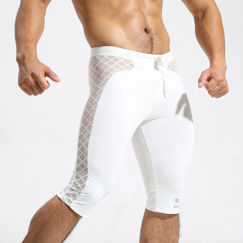 Short masculino de compressão para corrida, bermuda masculina para treino de secagem rápida, calça justa para ginástica