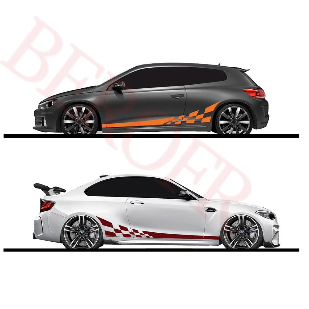 2pcs lot 220x25cm Car DIY Both Sides Stickers Race Stripes Camouflage Automobiles Products Car Wrap Vinyl Film Car Accessories