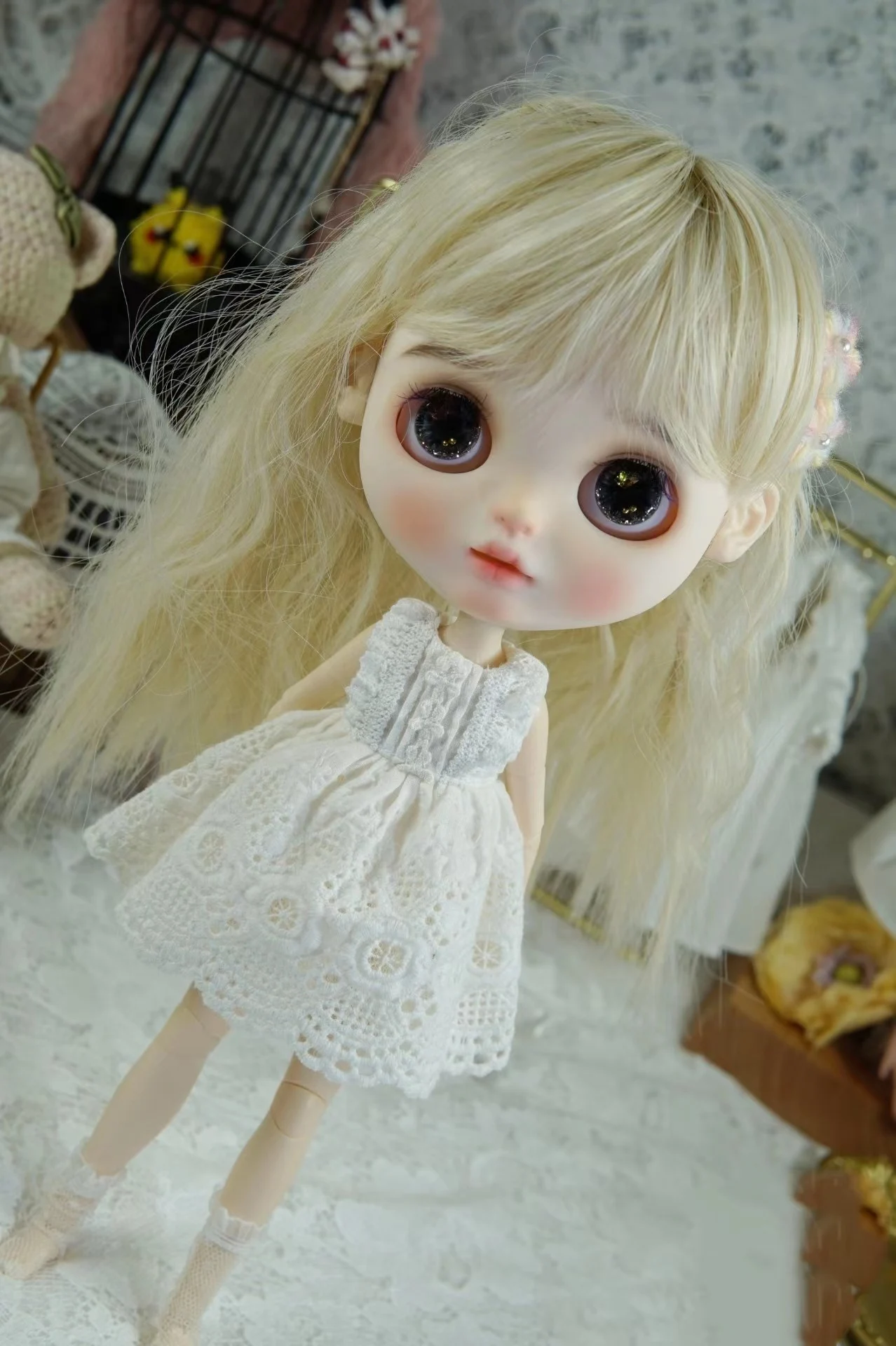 

Advanced customization Blythe clothes Pure lace slip dress skirt 1/6 30cm BJD anime girl (Fit for Pullip,Ob24, Licca)