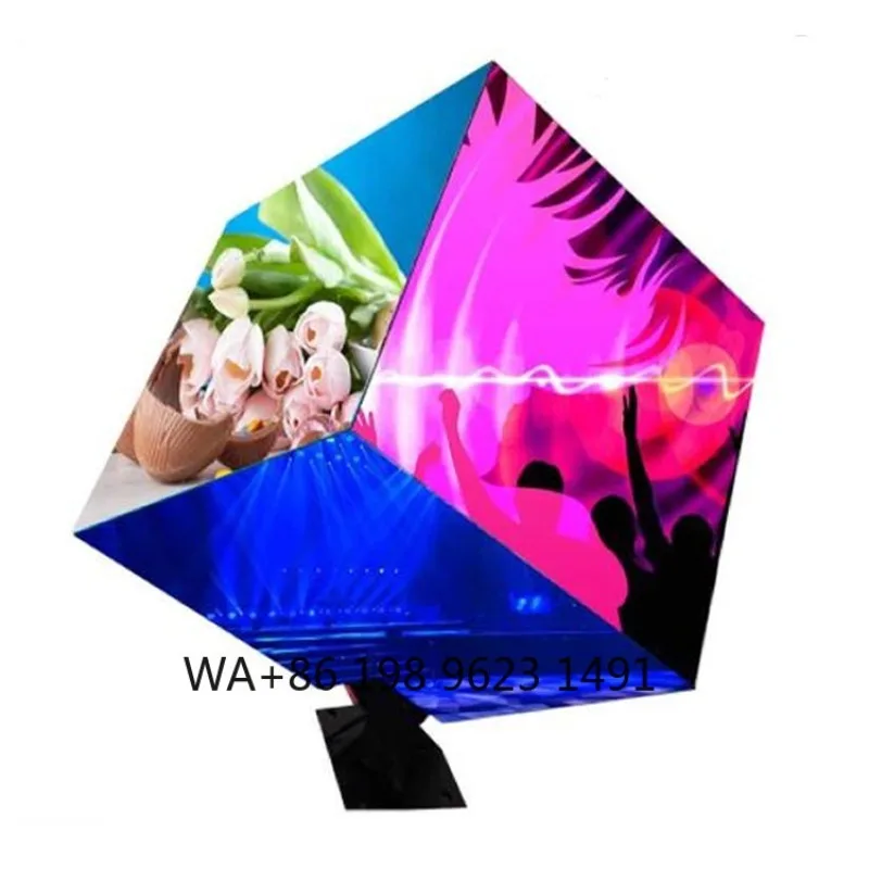High Resolution Indoor Cube LED Screen Shopping Mall Large Full Color 3D Cube Display for Commercial Advertising Decoration