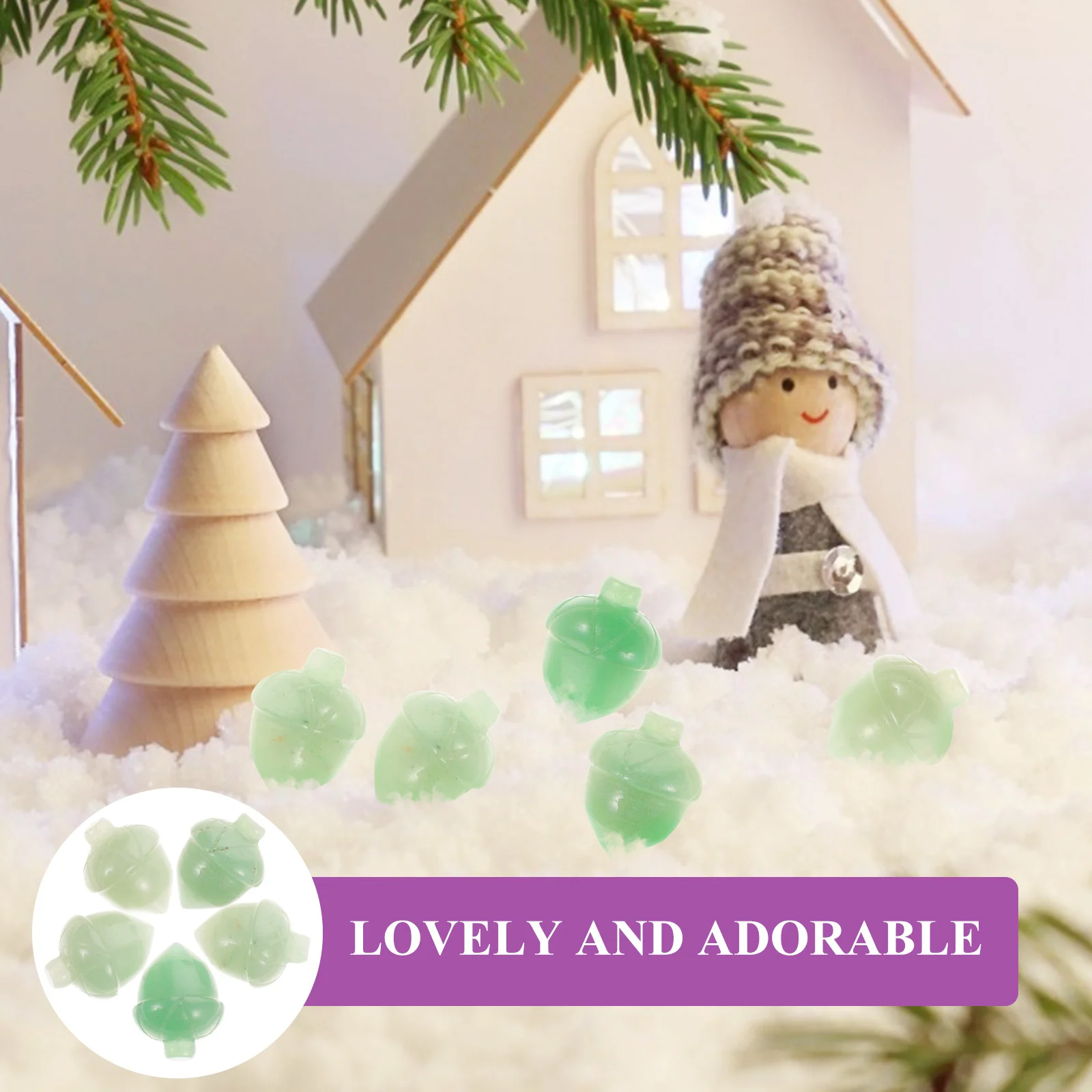 

5Pcs Natural Jade Pine Cone Ornaments Mini Pinecones Sculpture Desktop Ornament Home Pinecones Adornment