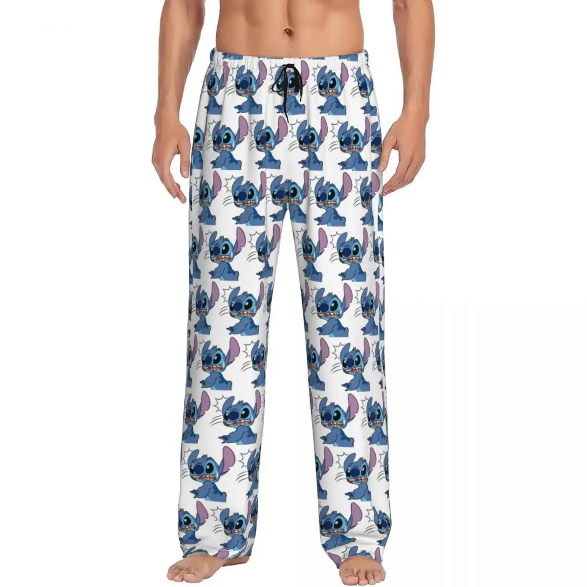 

Custom Stitch TV Cartoon Animation Pajama Pants Men's Sleepwear Lounge Sleep Bottoms Stretch with Pockets