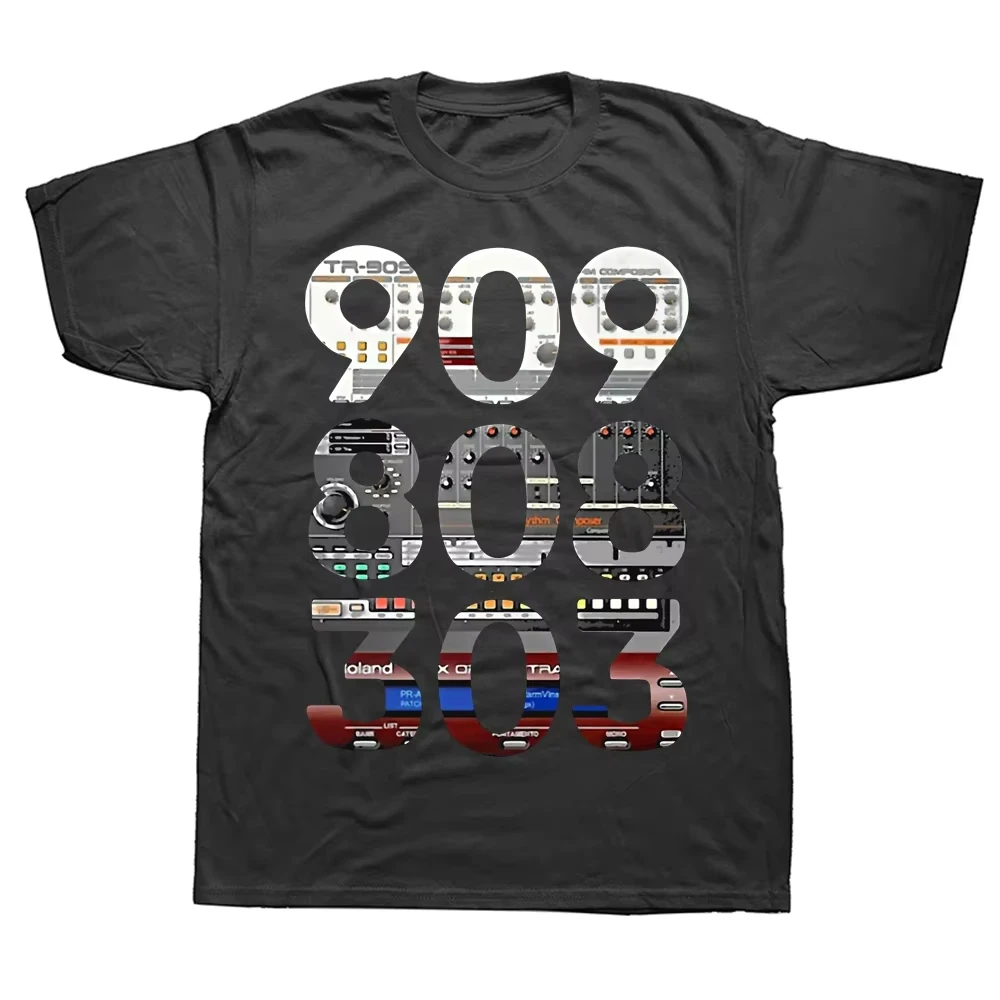 Lustige Synthesizer 909 808 303 Trommel T Shirts Sommer Grafik Baumwolle Streetwear Kurzarm Geburtstag Geschenke T-shirt Herren Kleidung