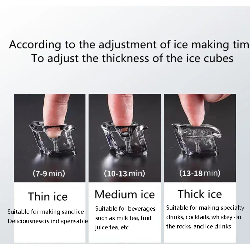 Countertop Ice Maker, Self‑Cleaning, 9 Cubes in 6 Mins, 26lbs/24Hrs Output, Multi‑Size Ice, with Scoop & Basket