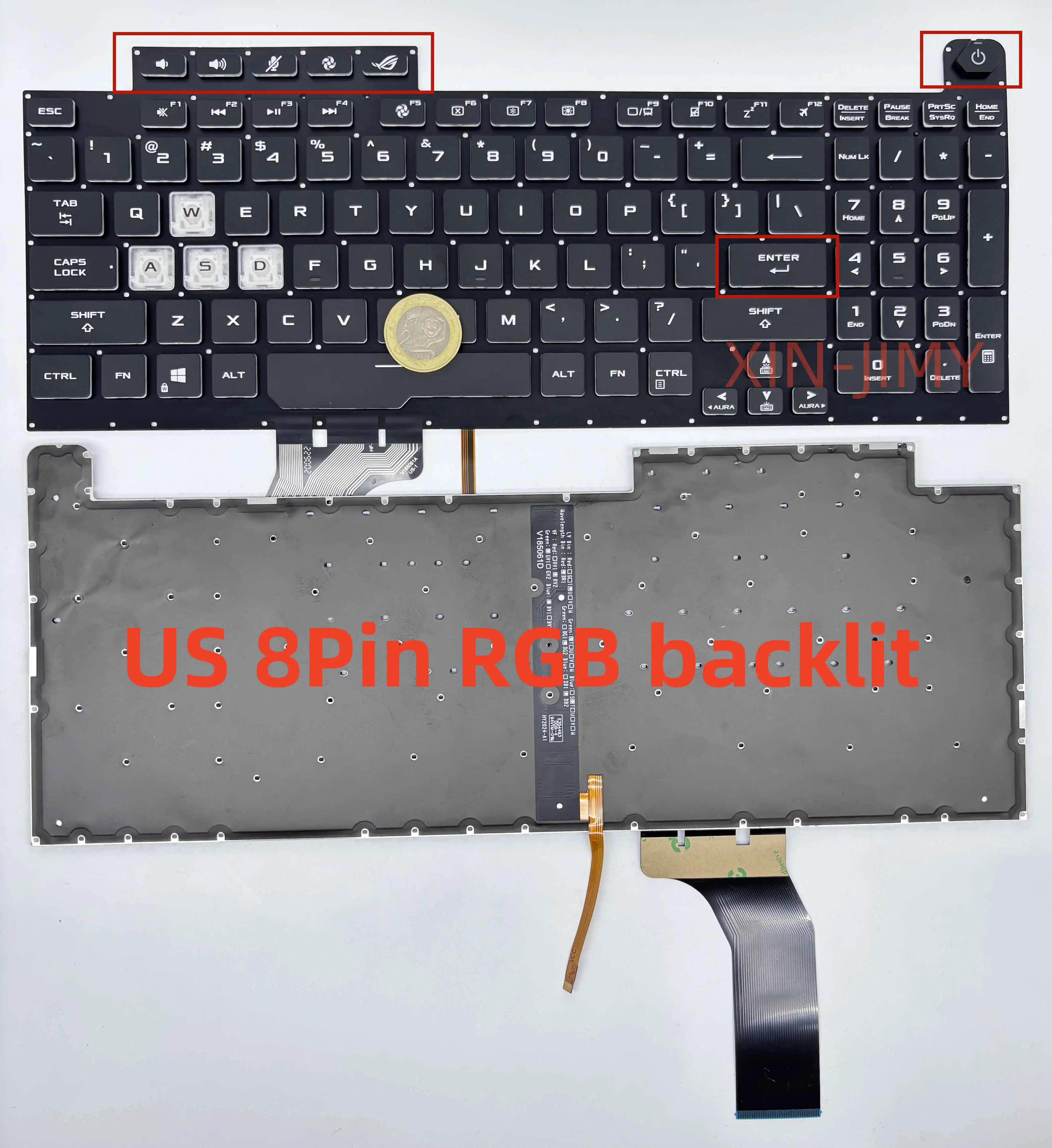 

Американская 8-контактная клавиатура с RGB-подсветкой для ноутбука ASUS ROG Strix G17 G731G G731GV G731GT G731GU G712LU G712LV G712LW G712