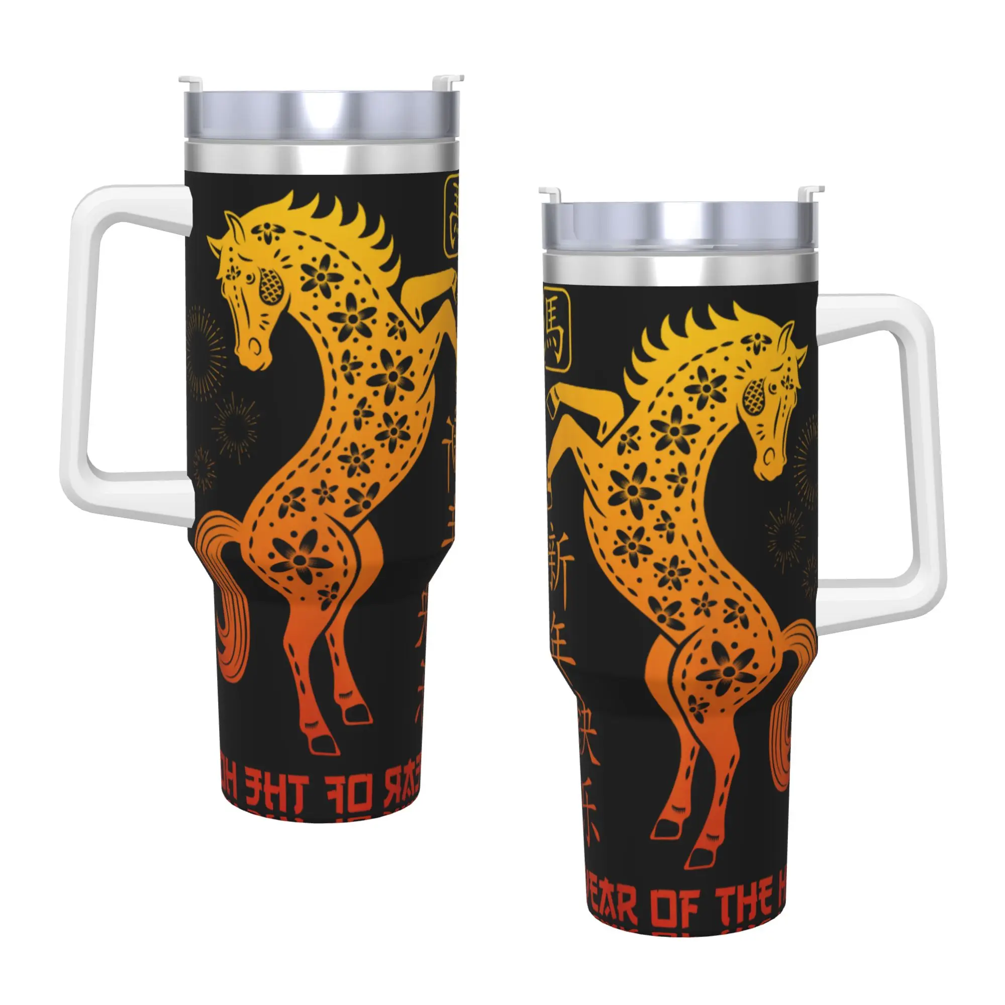 Stainless Steel Tumbler New Year 2026 Year of The Horse Coffee Mug  Keep Heat Cold and Hot Mugs Cup Travel Custom Water Bottle