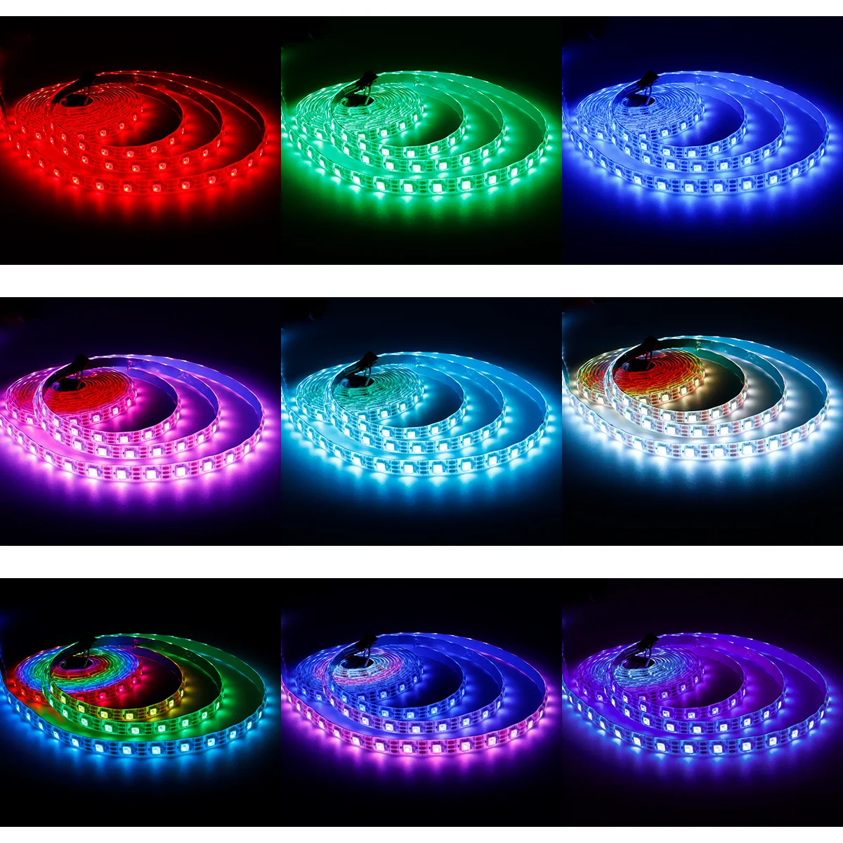 4 IN 1 SK6812 RGBW RGBNW RGBWW LED-Streifen (WS2812B ähnlich), intelligente Farbe, weiche LED-Leuchten, Lampe 30/60/144 LEDs/m, adressierbares Licht 5 V