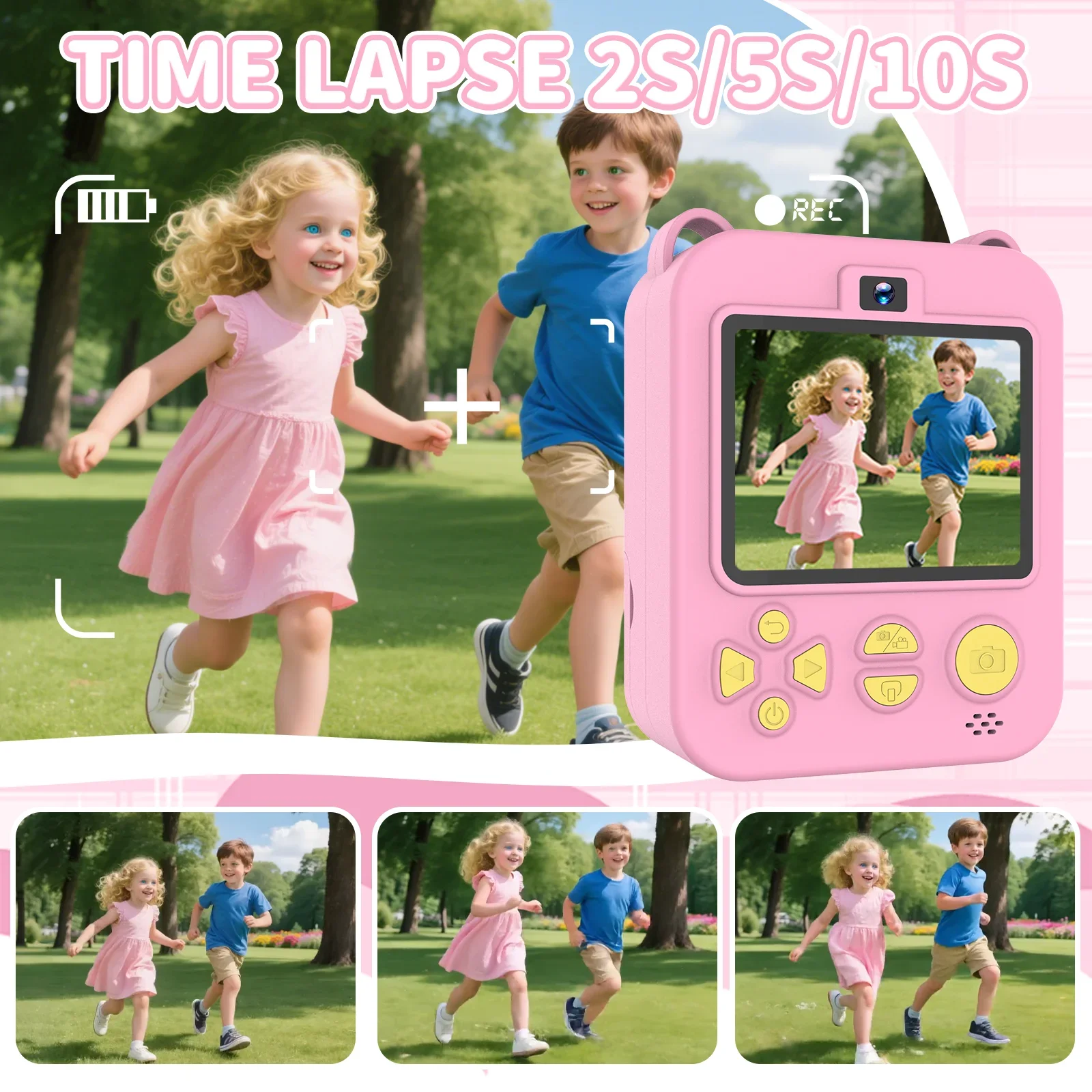 Digitale Instant Print-fotocamera voor kinderen, mini-thermische printer, videorecorder, educatieve digitale kindercamera