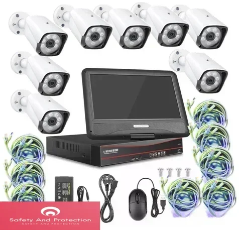 

Stock 2mp 1080p 8ch POE NVR Kit Video Surveillance IP Security Camera System with 10.1inch LCD