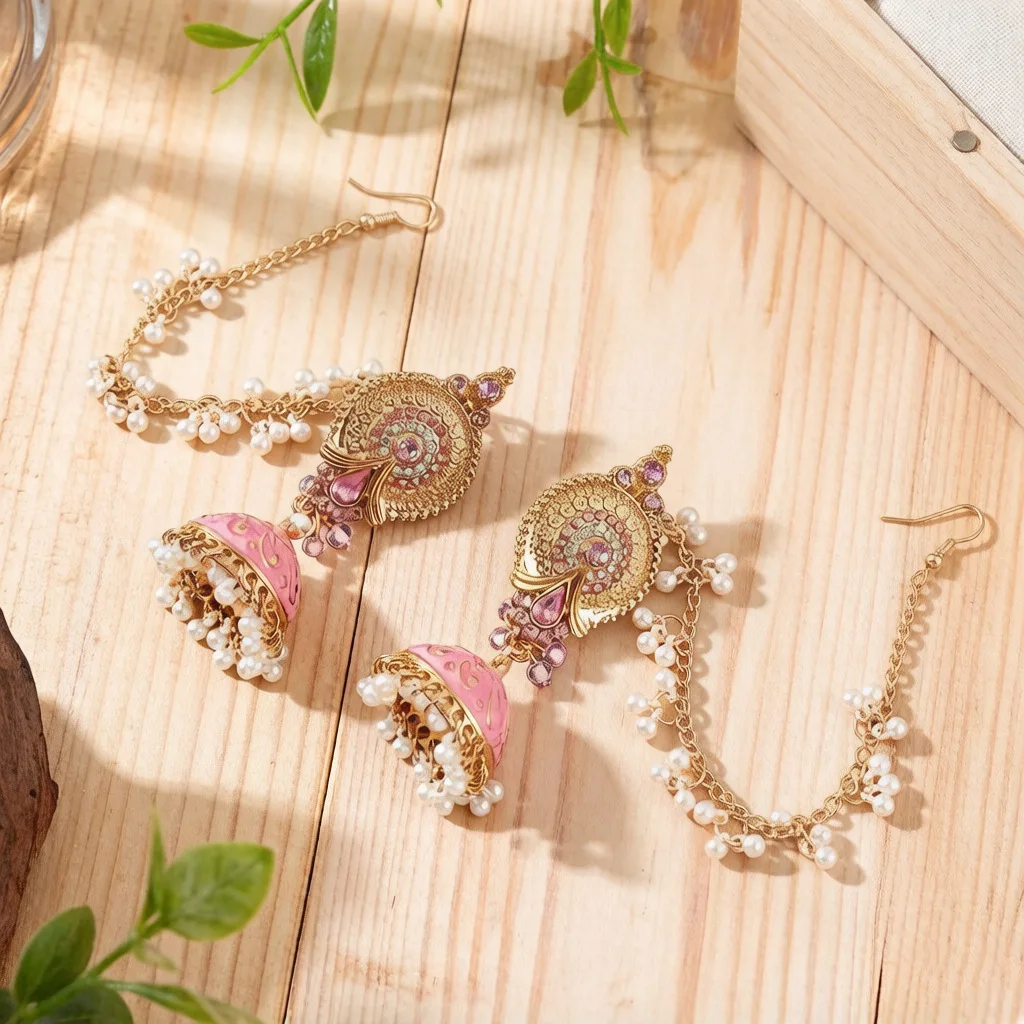 Exotic Ethnic Style Lantern Bell Long Tassel Earrings For Women Trendy Indian Oversized Ears Jewelry Gift Party Casual Accessory