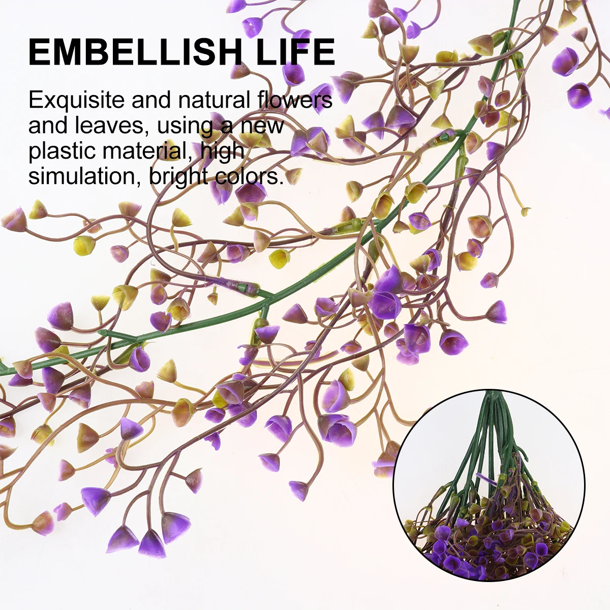 

1pc Simulated Hanging Flower Plant Fake Willow Flowers Decor Artificial Wall Hanging Rattan For Home Wall Decoration