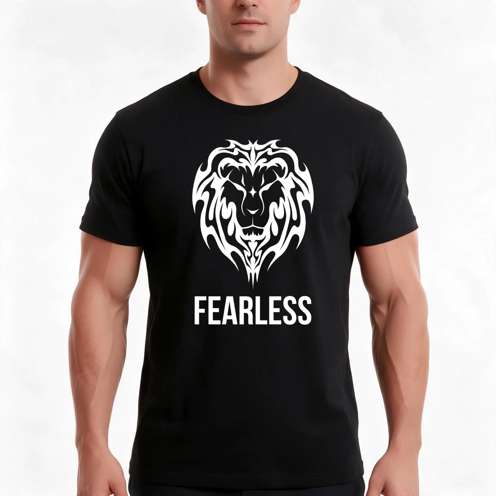 Fearless T-Shirt, Summer Casual Cotton Tee, Oversized Streetwear Tops, Vintage Graphic Print, Loose Fit Short Sleeve