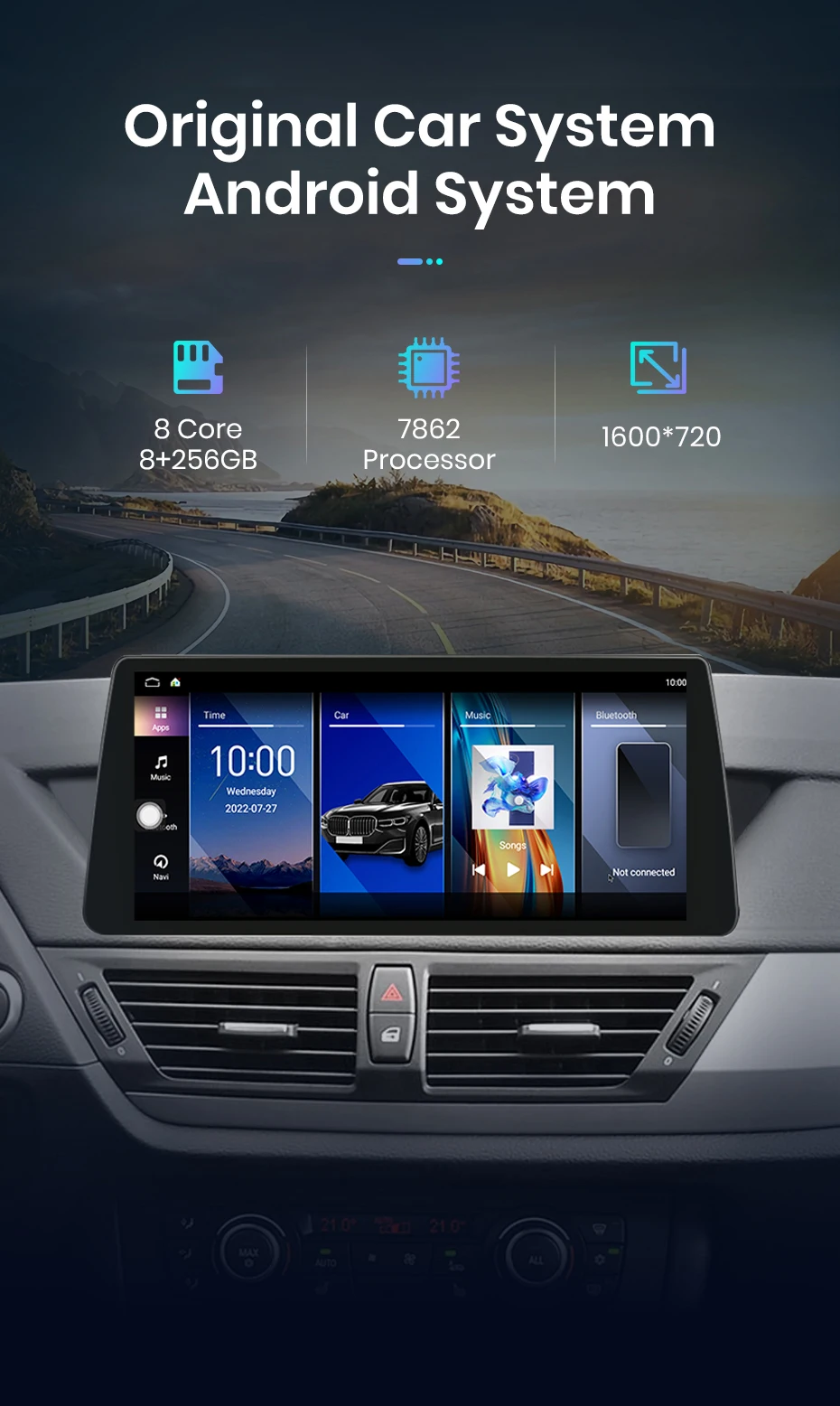 Junsun 12,3 zoll CarPlay Für Apple Auto Radio Multimedia Für BMW X1 E84 2009-2015 Bluetooth Drahtlose Android auto GPS Stereo – Detail 3