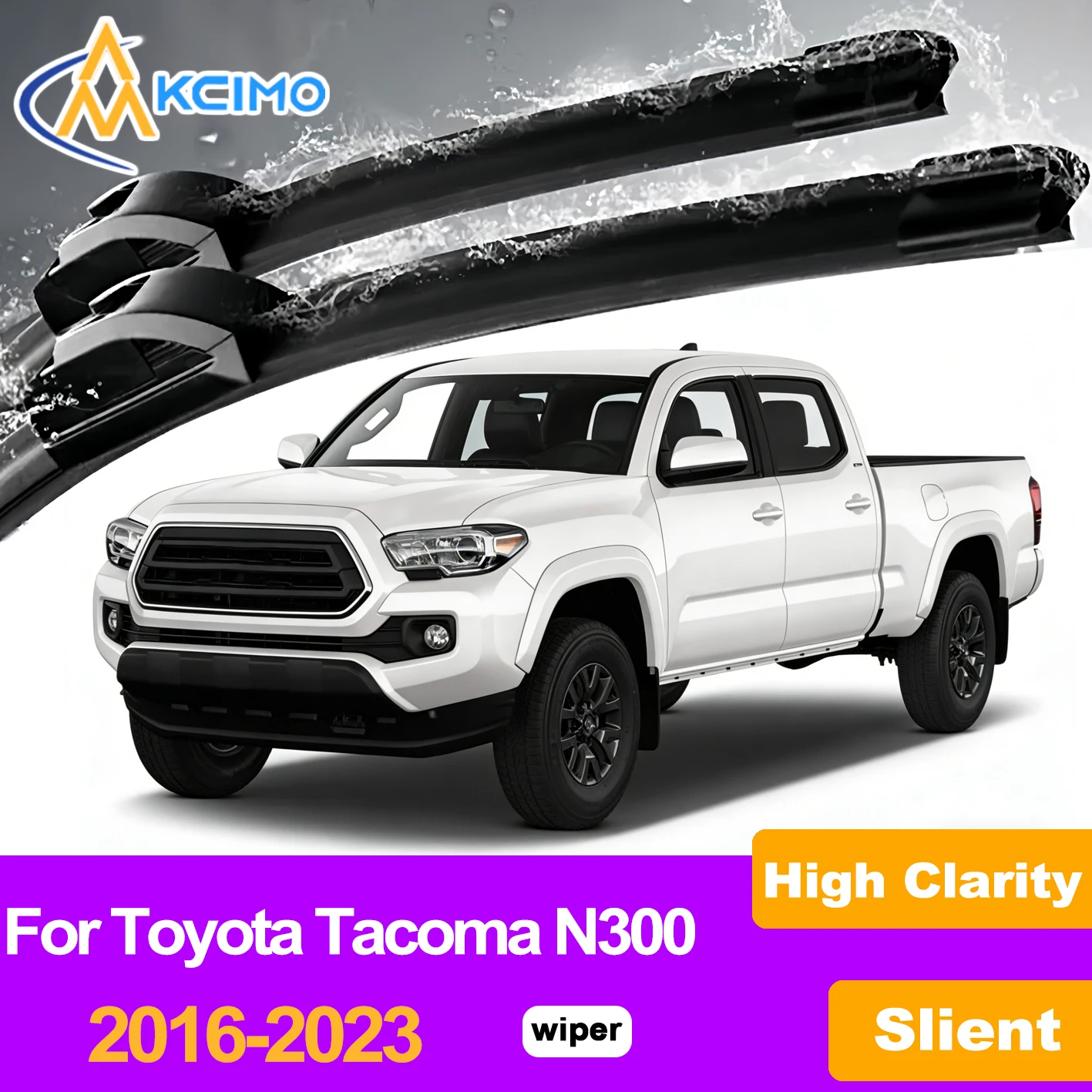 

‌KCIMO 2PCS Front Windshield Wiper Blades For Toyota Tacoma N300 2016-2023, Premium High-Performance Set