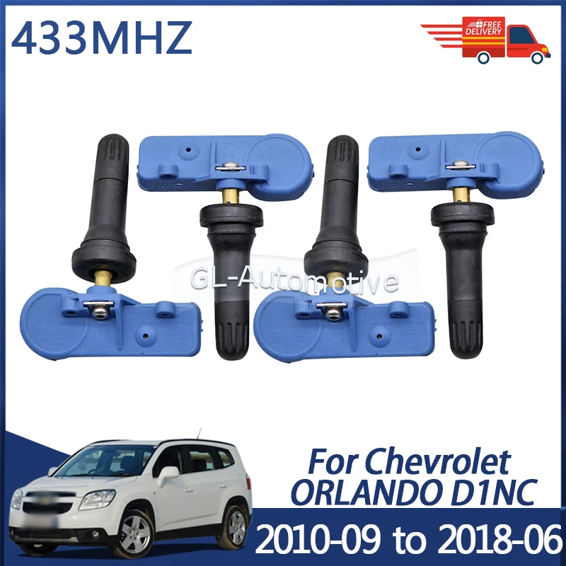 

4 датчика контроля давления в шинах (TPMS) 433 МГц для Chevrolet Orlando 2010-2018, оригинальная запчасть, номер детали 13581561