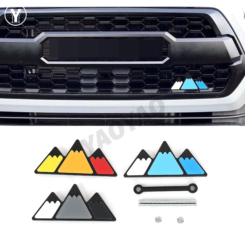 

Tri-color 3 Grille Badge Emblem For Toyota Tacoma Tundra 4Runner TRD Highlande Rav4 CHR Strip Of Air Inlet Grille