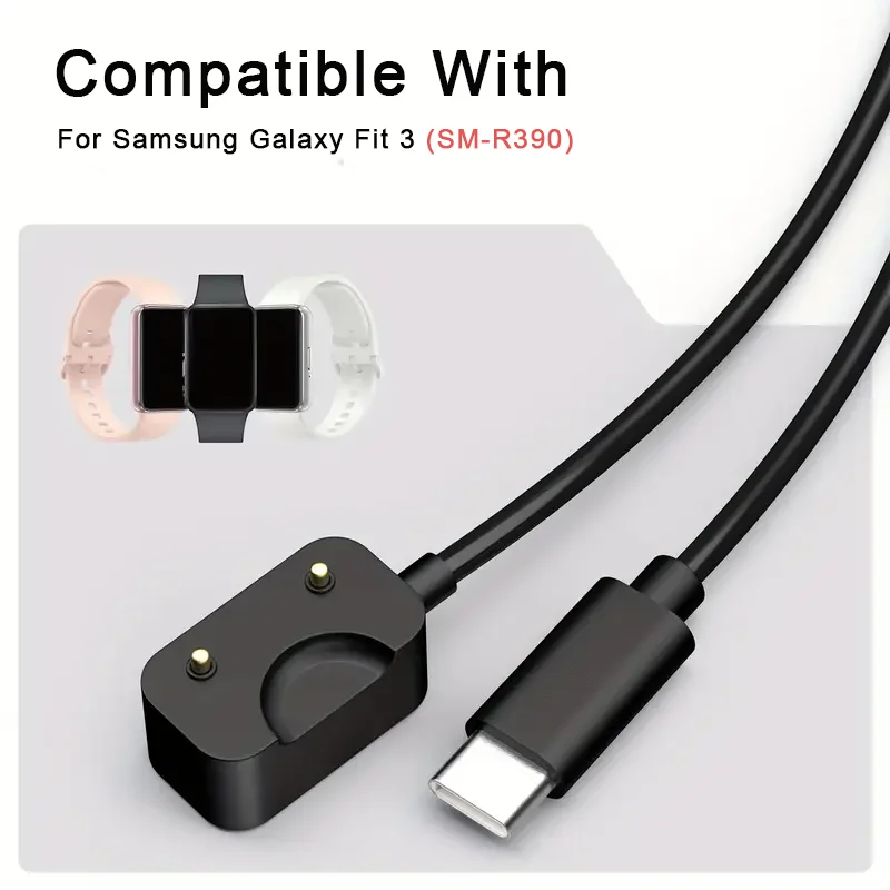 Charging Cable with USB/Type C for Samsung Galaxy Fit 3(SM-R390)Smartwatch,Including a Dock Adapter,Measuring 100CM/39.37 Inches image 5