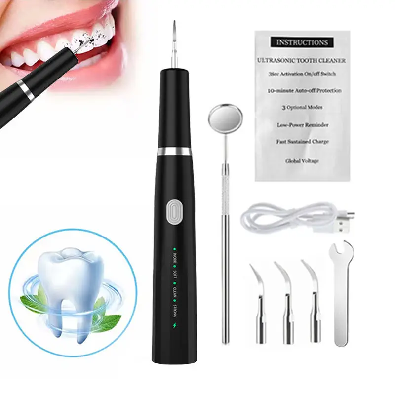 Ultrasonic Dental Scaler Tartar Remover 3 modes with LED Light Household Teeth Cleaning Tools Dental Cleaner Oral Care