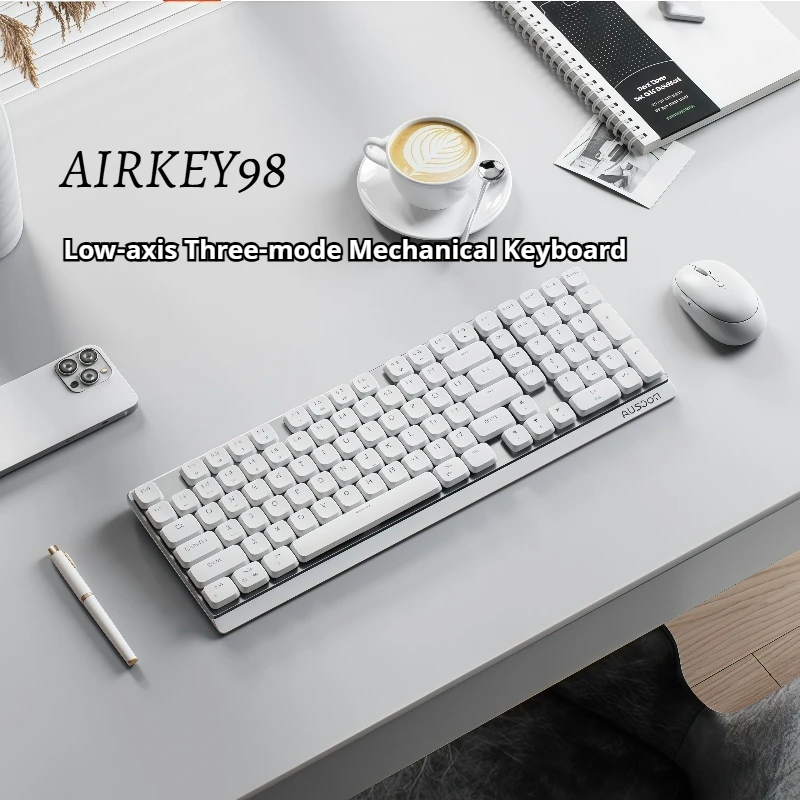

Airkey98 Mechanical Keyboard Low Axis Wireless Three Mode Connection Single Color Light Double Color Injection Molding Process