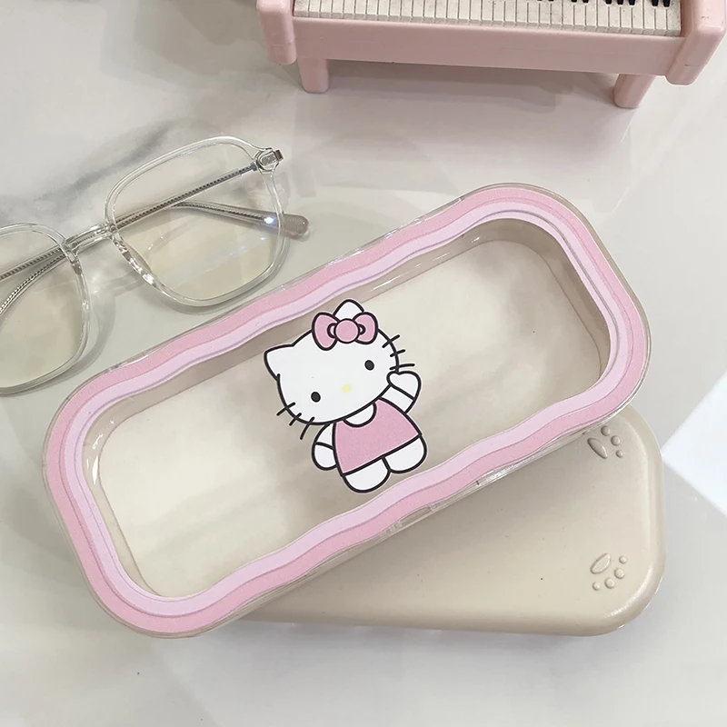 

Sanrio розовый чехол для хранения очков Hello Kitty аниме Kawaii милые Мультяшные женские солнцезащитные очки защитный чехол подарки для девочек