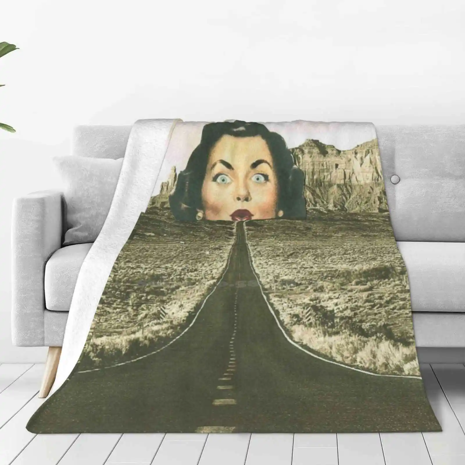 The Road Ahead Top Quality Comfortable Bed Sofa Soft Blanket Road Dreaming Surreal Fantasy Vintage Girl Woman Women Landscape